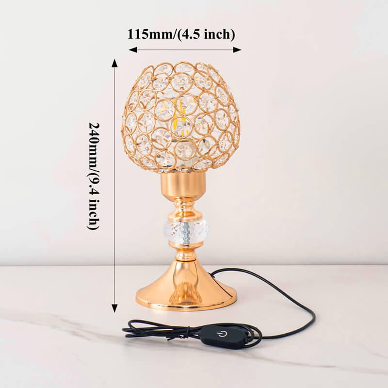 Light Luxury Golden Crystal Table Lamp
