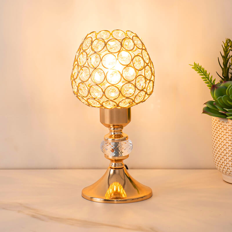 Light Luxury Golden Crystal Table Lamp