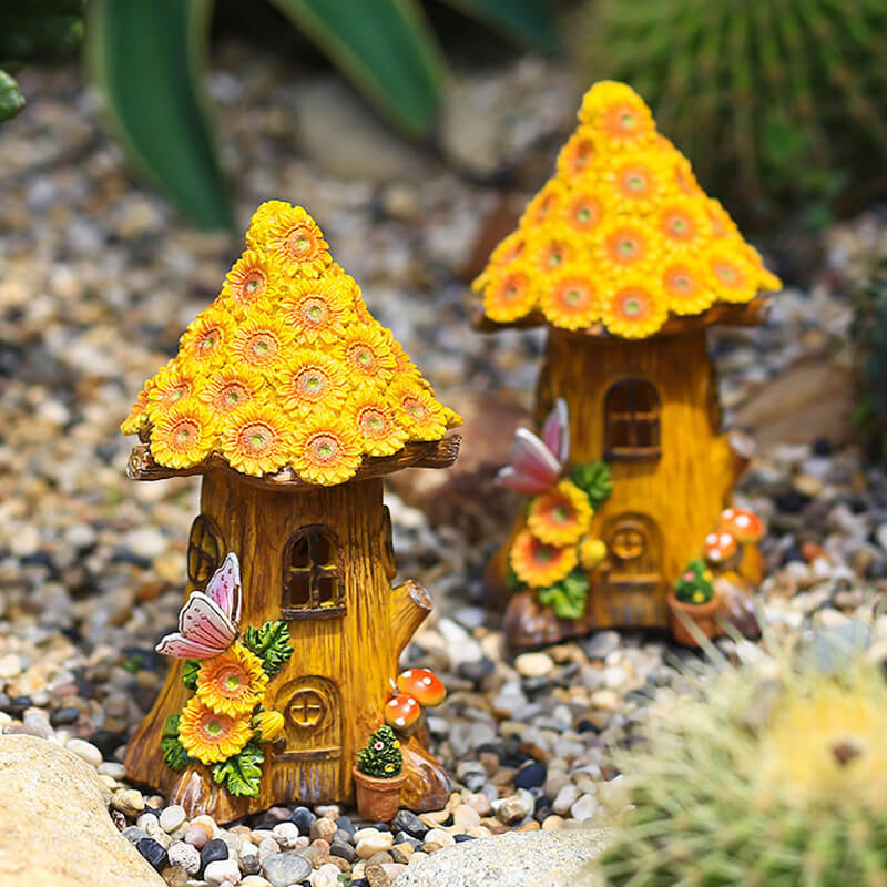 Beleuchtetes Sonnenblumen-Baumhaus
