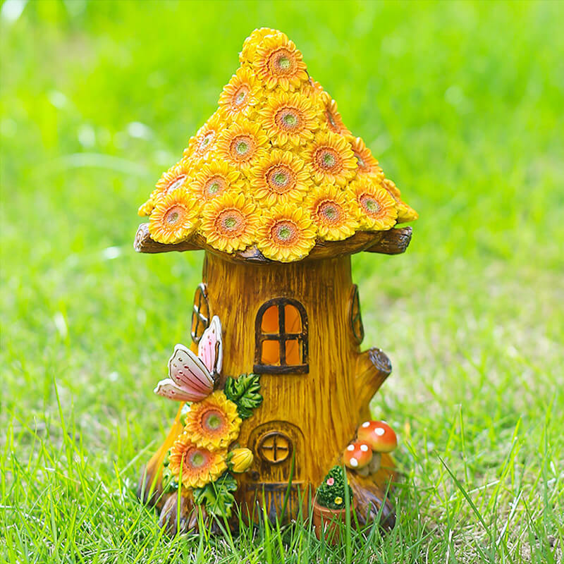 Beleuchtetes Sonnenblumen-Baumhaus