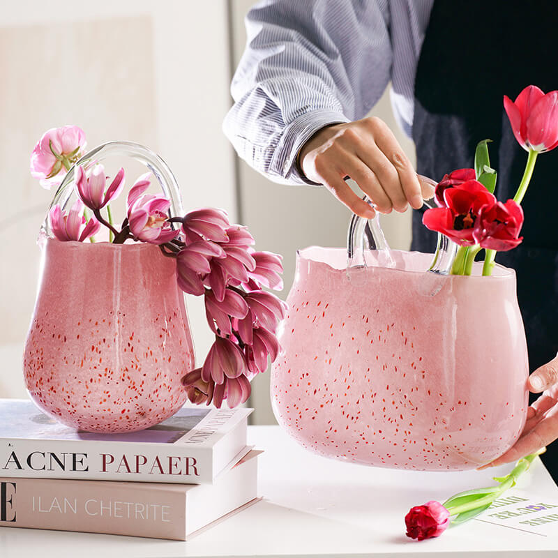 Vase de sac à main en verre léger et luxueux