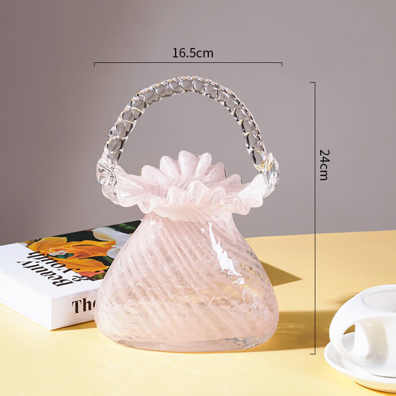 Vase de sac à main en verre léger et luxueux