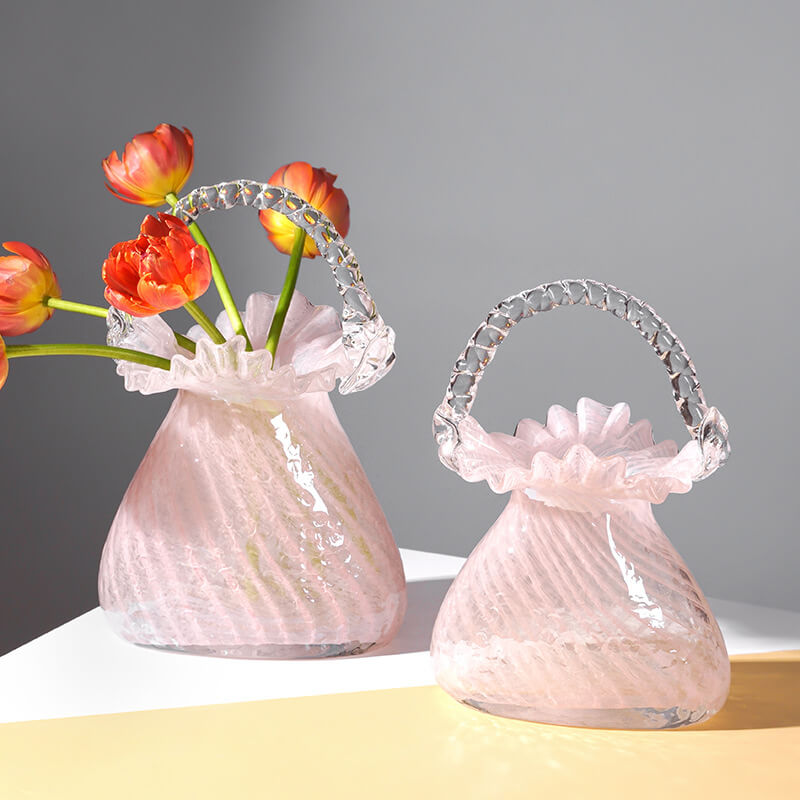 Vase de sac à main en verre léger et luxueux
