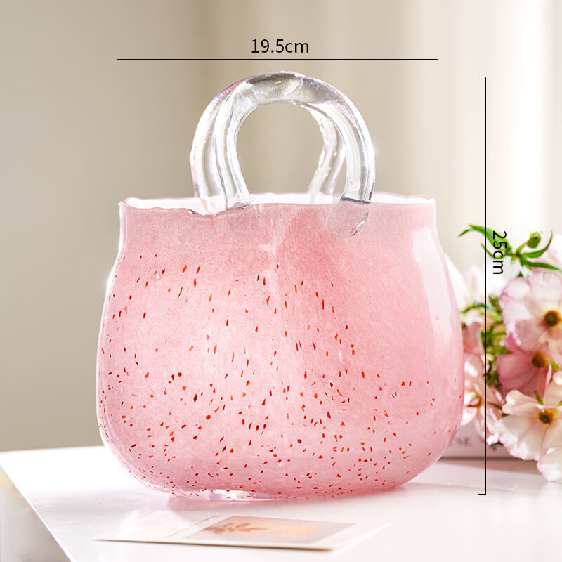 Vase de sac à main en verre léger et luxueux