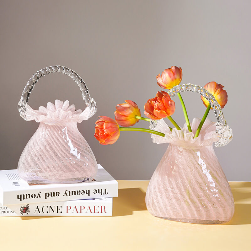 Vase de sac à main en verre léger et luxueux