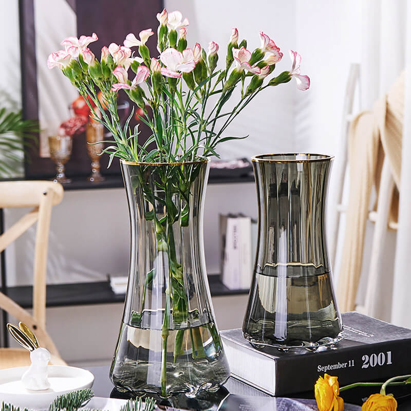 Vase en verre simple et léger de luxe