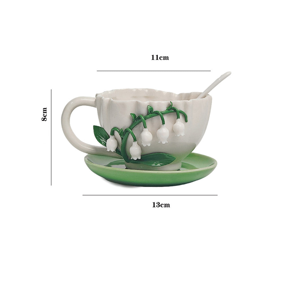 Lily-of-the-Valley Ceramic Coffee Cup