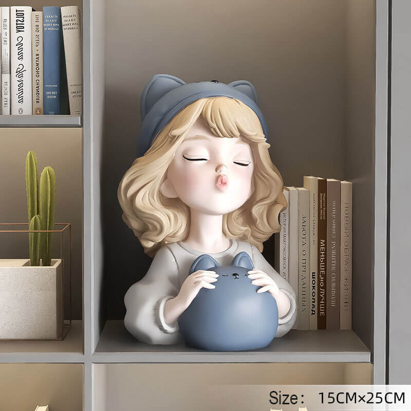 Tirelire en forme de petite fille ourse