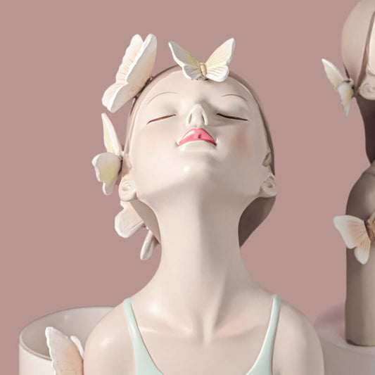 Looking Up Girl Resin Decoration