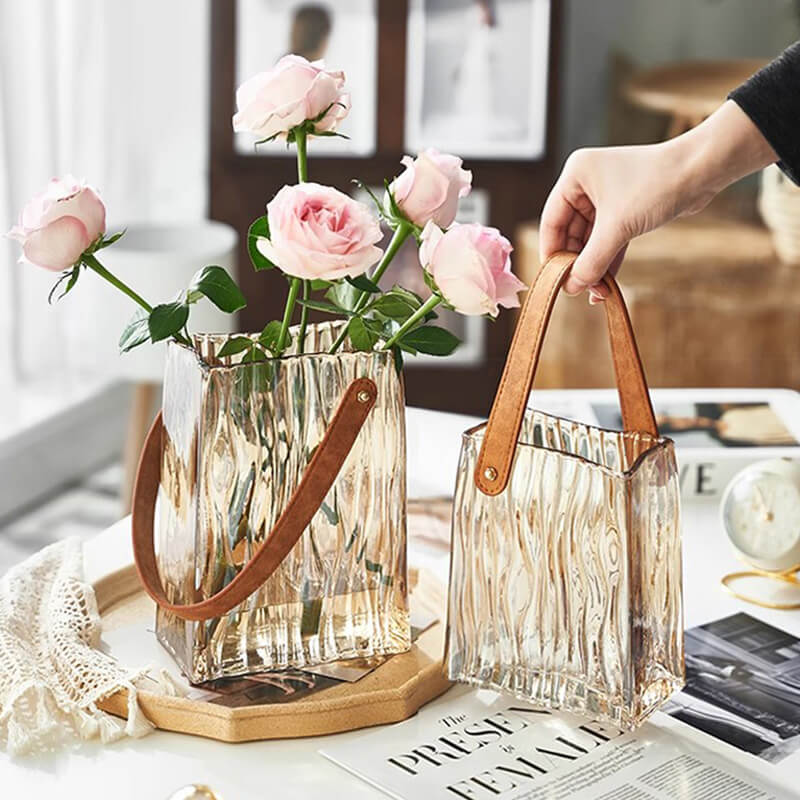 Vase en verre léger et luxueux portable