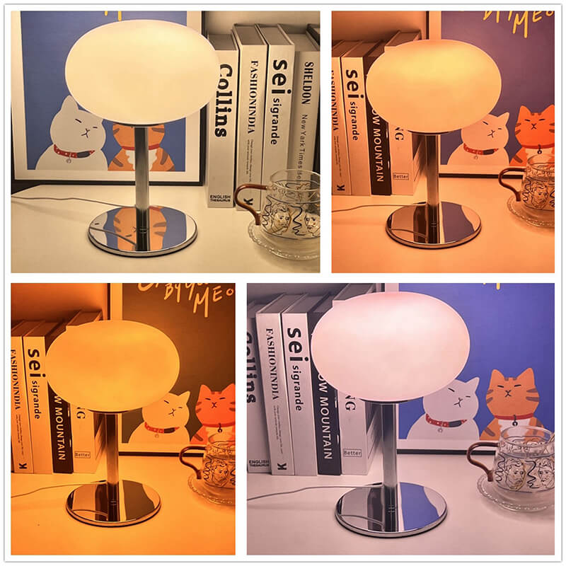 Lampe de table en verre de couleur macaron