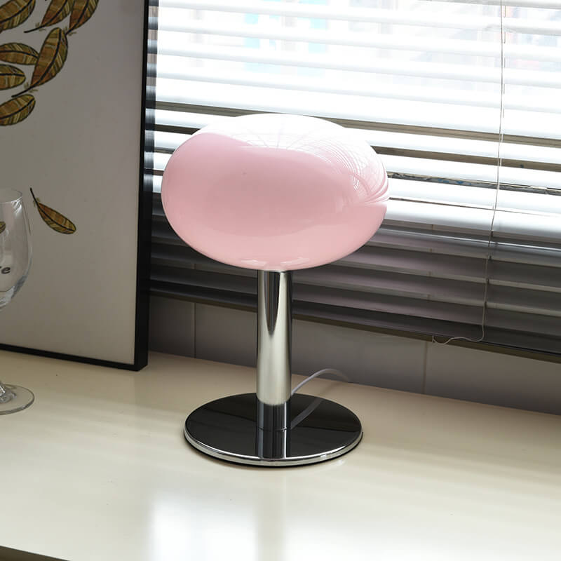 Lampe de table en verre de couleur macaron