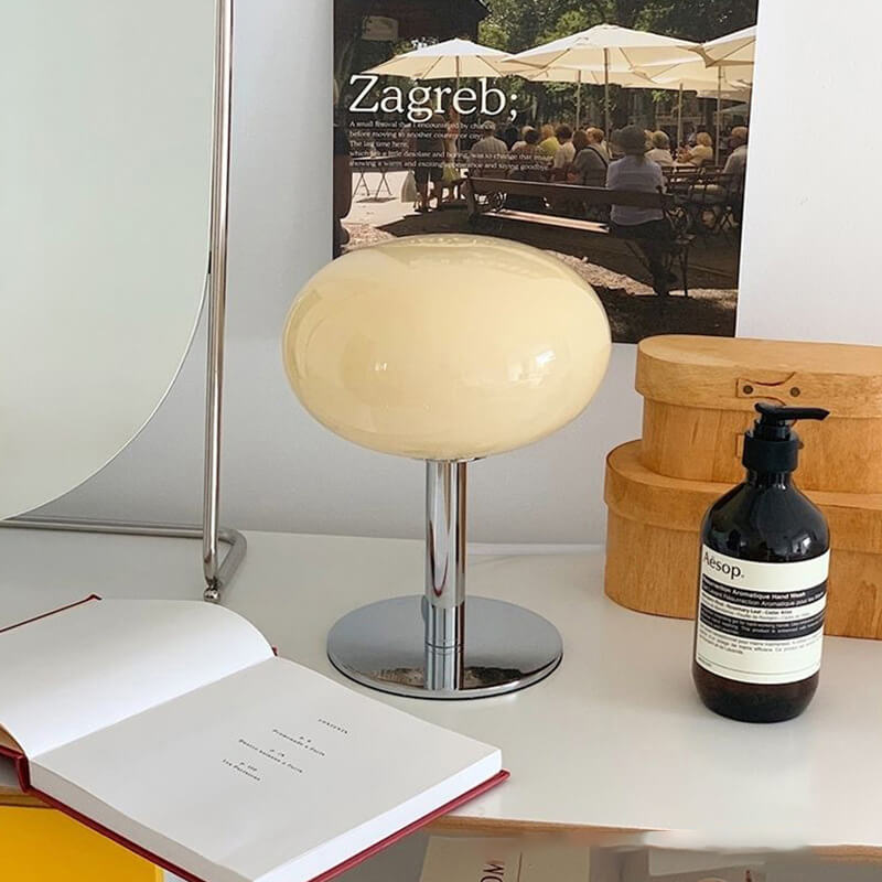 Lampe de table en verre de couleur macaron