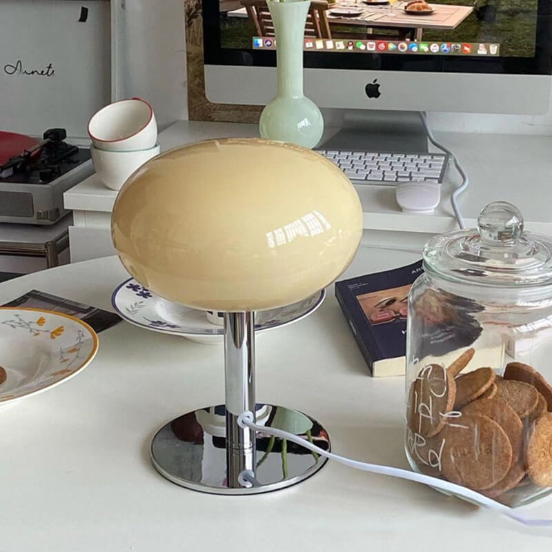 Lampe de table en verre de couleur macaron