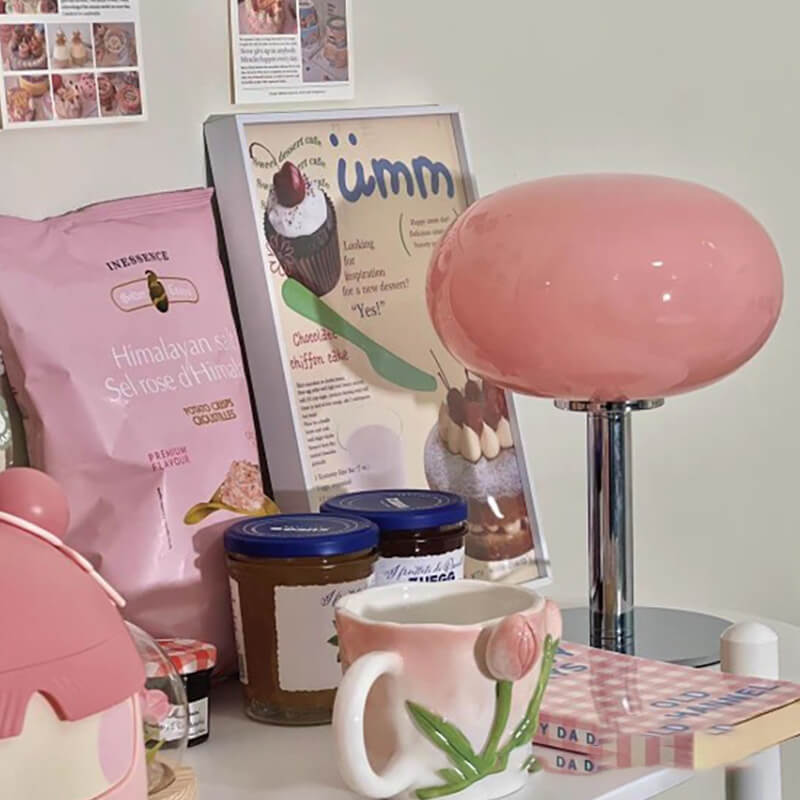 Lampe de table en verre de couleur macaron