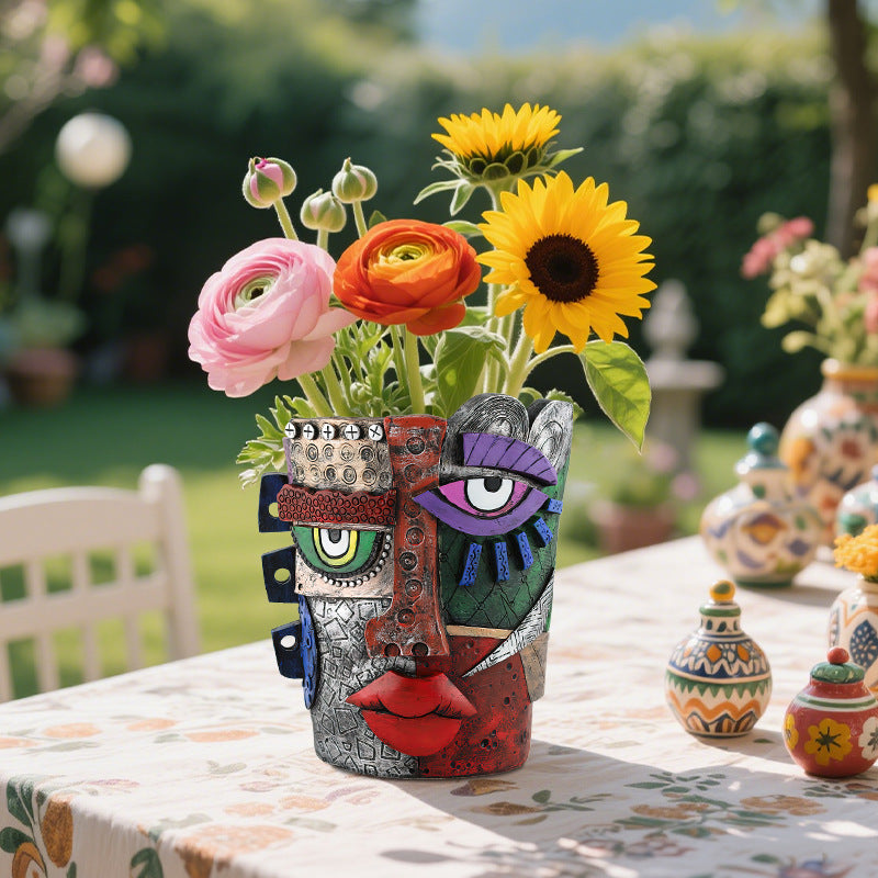 Mayan Abstract Flower Pot