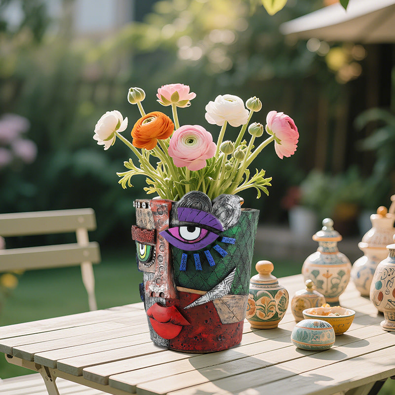 Mayan Abstract Flower Pot