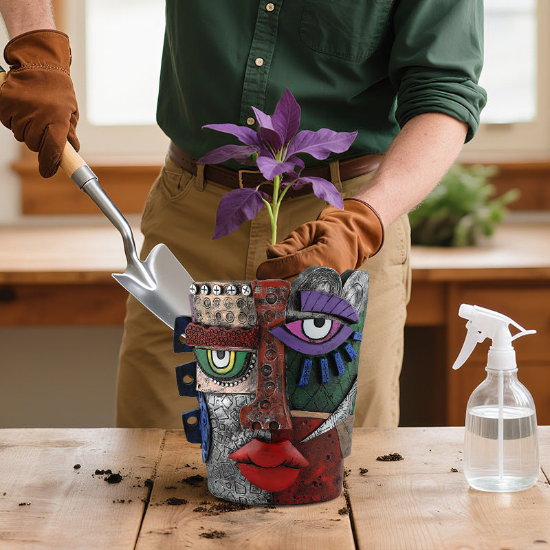 Mayan Abstract Flower Pot