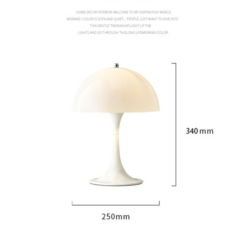 Lampe de table romantique en forme de champignon blanc