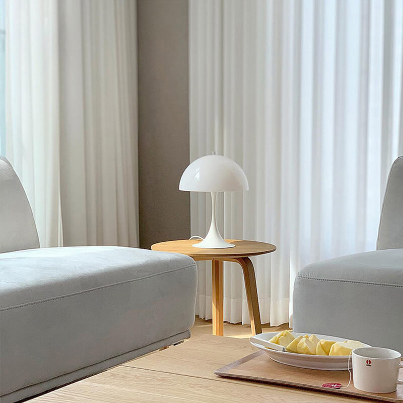 Lampe de table romantique en forme de champignon blanc