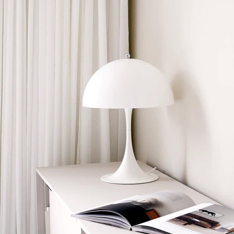 Lampe de table romantique en forme de champignon blanc