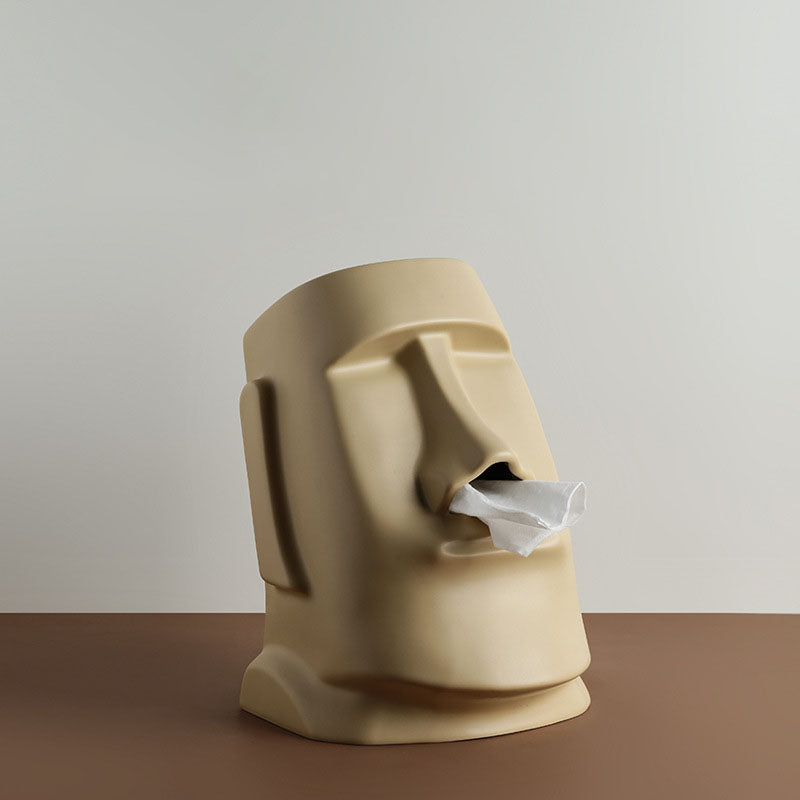 Moai Statue Ceramic Tissue Box