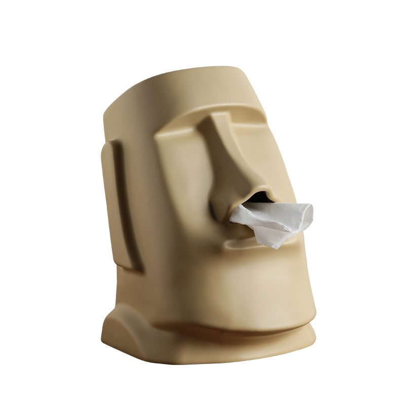 Moai Statue Ceramic Tissue Box