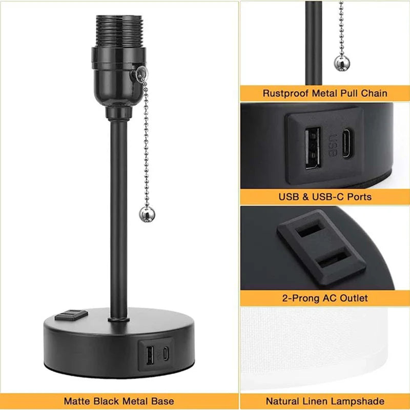 Moreushop Metall USB-Tischlampe