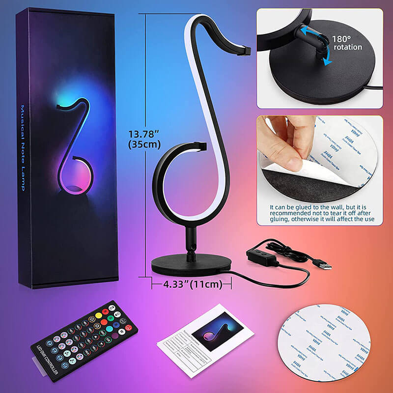 Lampe de table Symphony RGB à notes de musique