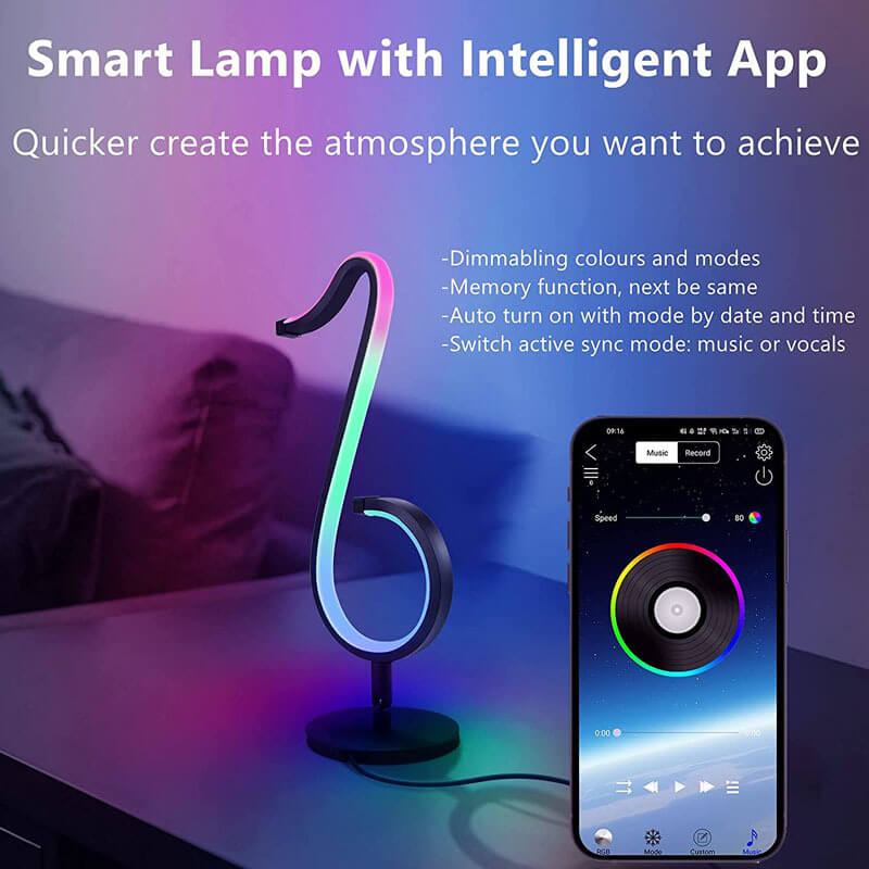 Lampe de table Symphony RGB à notes de musique