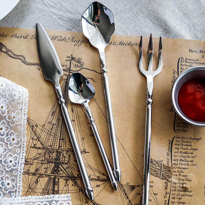 Nautical Stainless Steel Flatware 4Pcs Set