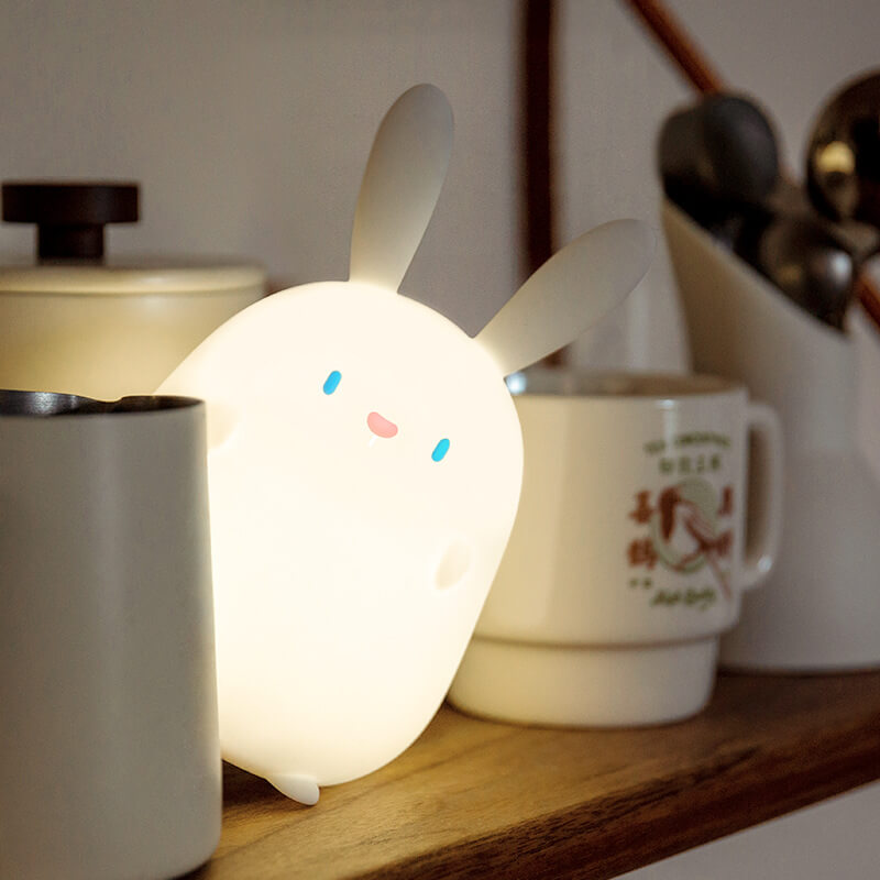 Veilleuse en silicone en forme de lapin de dessin animé