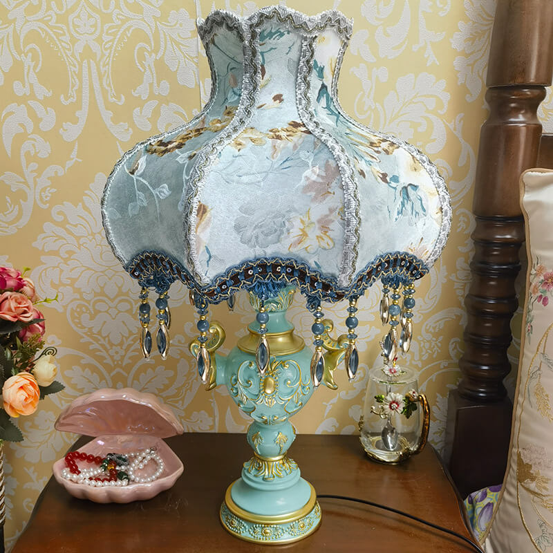 Lampe de chevet de chambre à coucher de luxe créative bleue