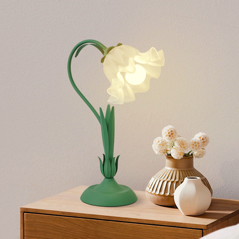 Lampe de table à fleurs romantique