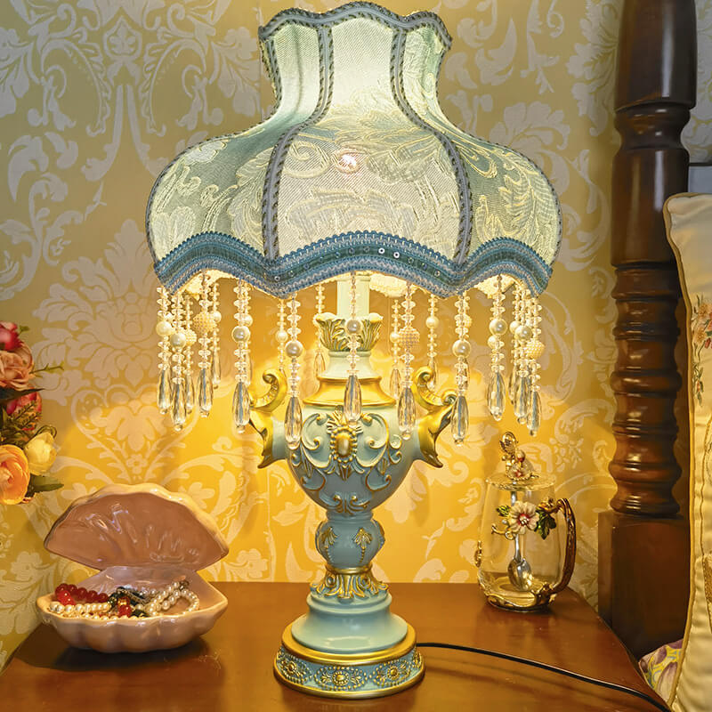 Lampe de chevet de chambre à coucher de luxe créative bleue