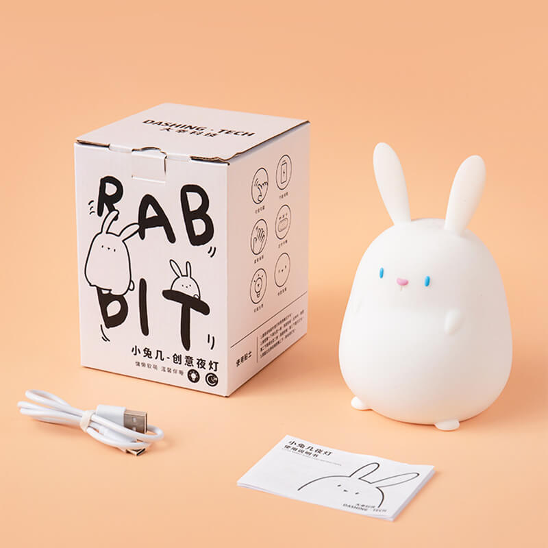 Veilleuse en silicone en forme de lapin de dessin animé