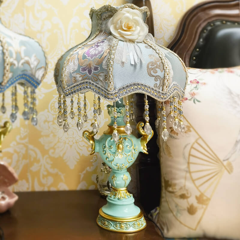 Lampe de chevet de chambre à coucher de luxe créative bleue