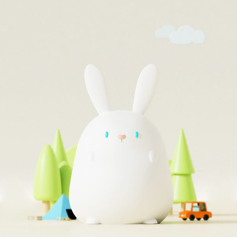 Veilleuse en silicone en forme de lapin de dessin animé
