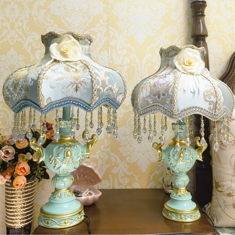 Lampe de chevet de chambre à coucher de luxe créative bleue