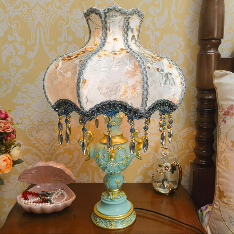 Lampe de chevet de chambre à coucher de luxe créative bleue