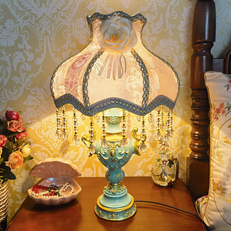 Lampe de chevet de chambre à coucher de luxe créative bleue