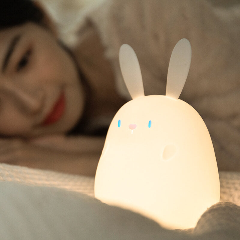 Veilleuse en silicone en forme de lapin de dessin animé