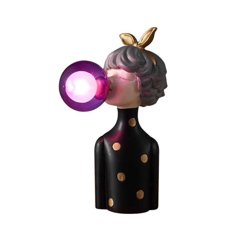 Farbenfrohe, elegante Tischlampe aus Kunstharz für Mädchen