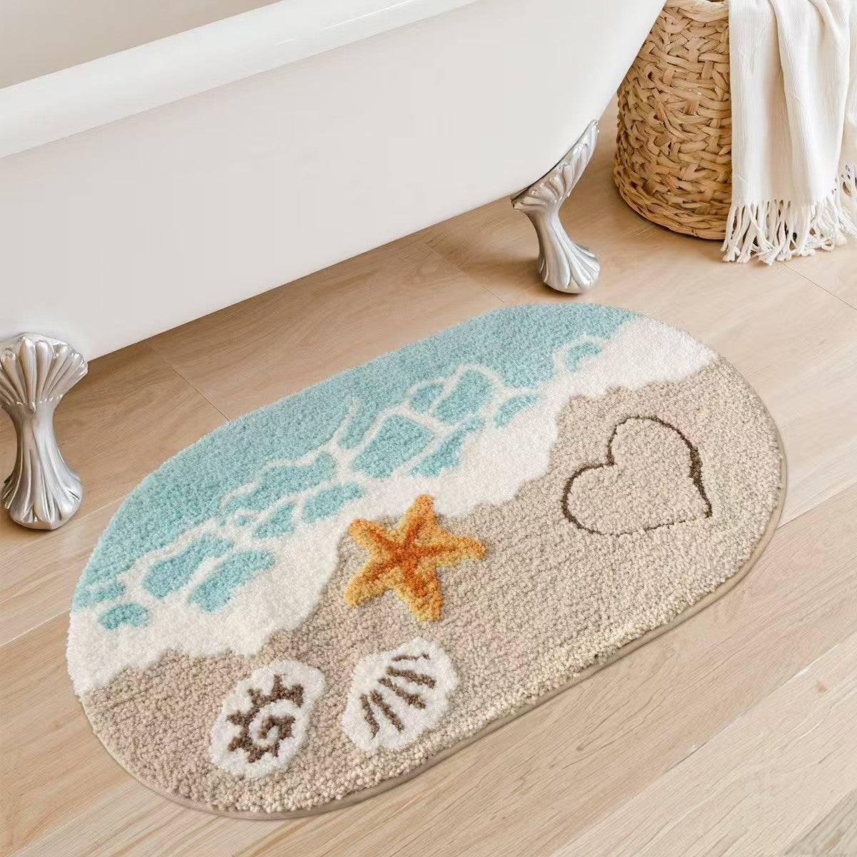 Ocean Style Bathroom Water-absorbing Non-slip Floor Mats