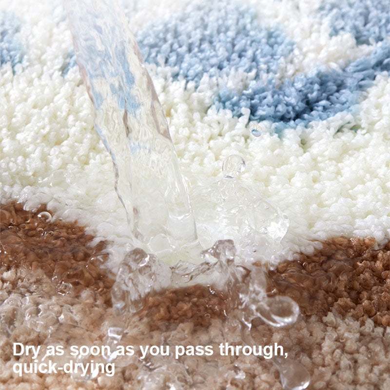 Ocean Style Bathroom Water-absorbing Non-slip Floor Mats