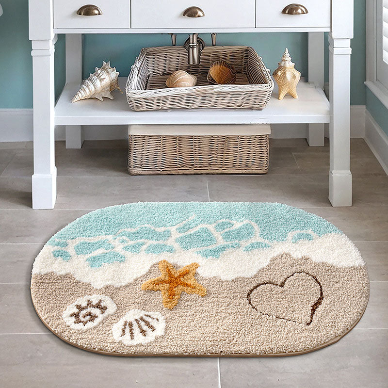 Ocean Style Bathroom Water-absorbing Non-slip Floor Mats