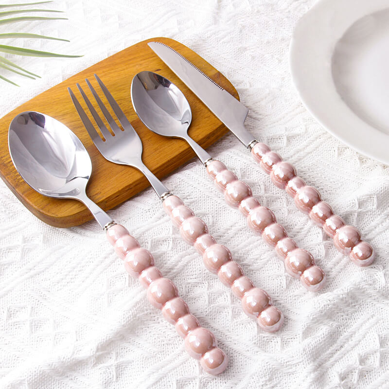 Pearl Handle Flatware 4 Pcs Set