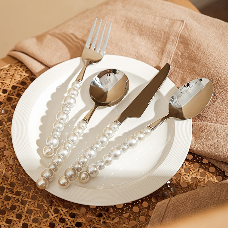 Pearl Handle Flatware 4 Pcs Set