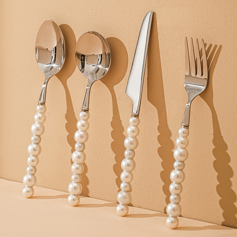 Pearl Handle Flatware 4 Pcs Set