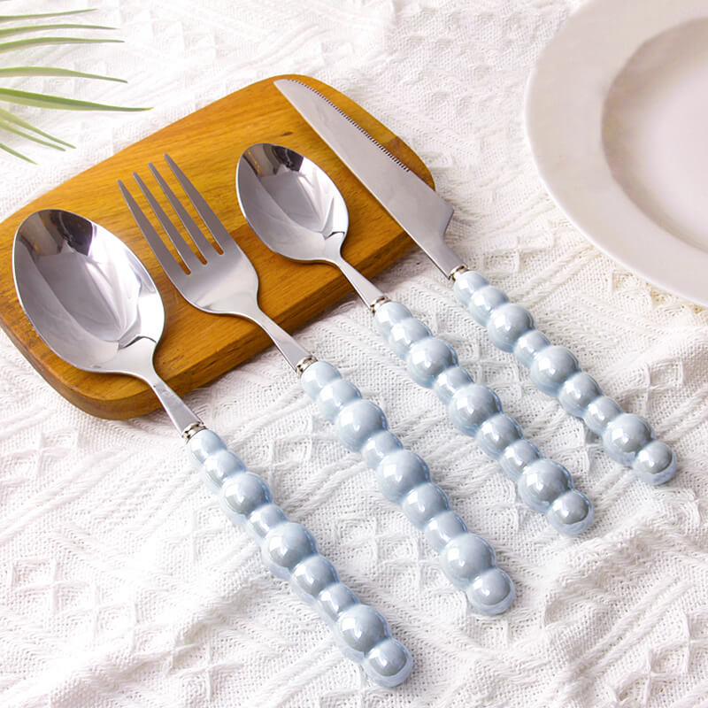 Pearl Handle Flatware 4 Pcs Set
